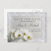 エレガントスタイル結婚式日付を保存 案内ポストカード (正面/裏面)
