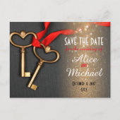 エレガントスタイル結婚式日付を保存 案内ポストカード (正面)