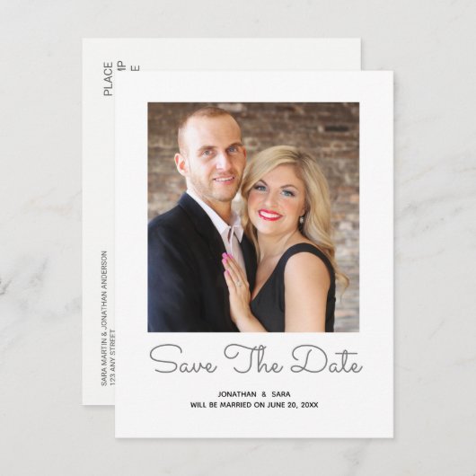 エレガントスタイル | 写真の日付の保存 案内ポストカード (正面/裏面)