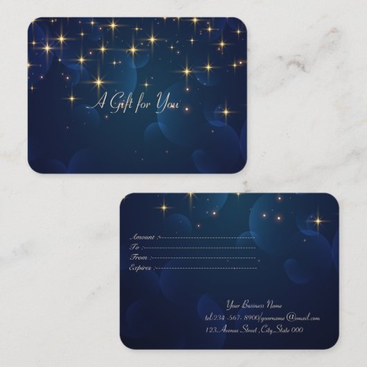 エレガントスターモダンズネイビーブルー 割引カード (正面/裏面)