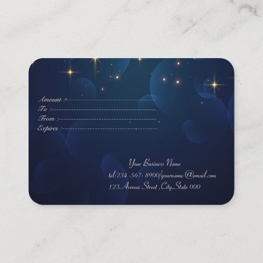 エレガントスターモダンズネイビーブルー 割引カード (裏面)