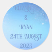 エレガントステッカー用スパークル結婚デザイン ラウンドシール (正面)