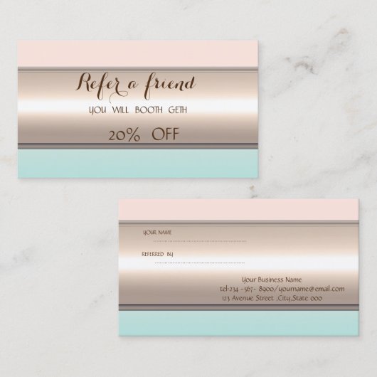 エレガントストライプのスタイリッシュ紹介カード 紹介カード (正面/裏面)