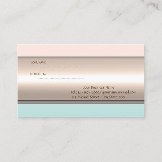 エレガントストライプのスタイリッシュ紹介カード 紹介カード (裏面)