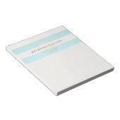 エレガントストライプのターコイズと金ゴールド円 ノートパッド (アングル)