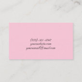 エレガントストライプのバラ美容師サロン金ゴールドハート 名刺 (裏面)