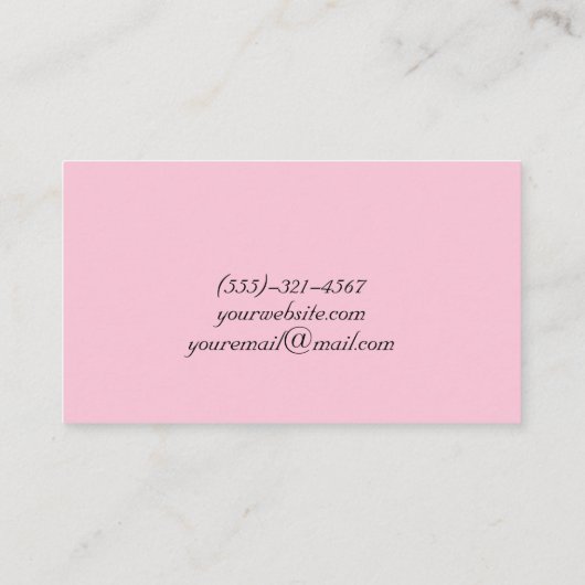 エレガントストライプのバラ美容師サロン金ゴールドハート 名刺 (裏面)