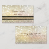 エレガントストライプのモダン《写真》ぼけ味 名刺 (正面/裏面)