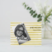 エレガントストライプの光カスタム白金ゴールド箔絵を描 案内ポストカード (スタンド正面)