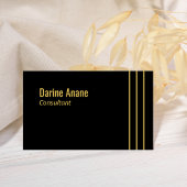 エレガントストライプの金ゴールドとブラックプロフェッショナルスクリプト 名刺