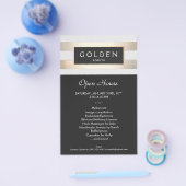 エレガントストライプの金ゴールドヘアサロンスパ チラシ (シングル)