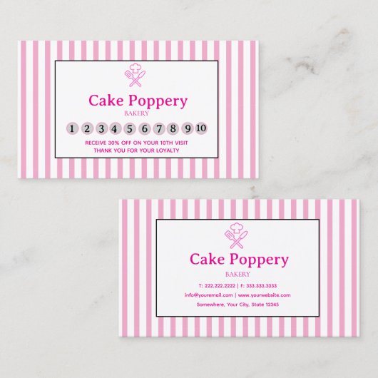 エレガントストライプの ロイヤリティカード (正面/裏面)