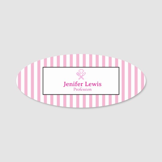 エレガントストライプの 名札 (正面)