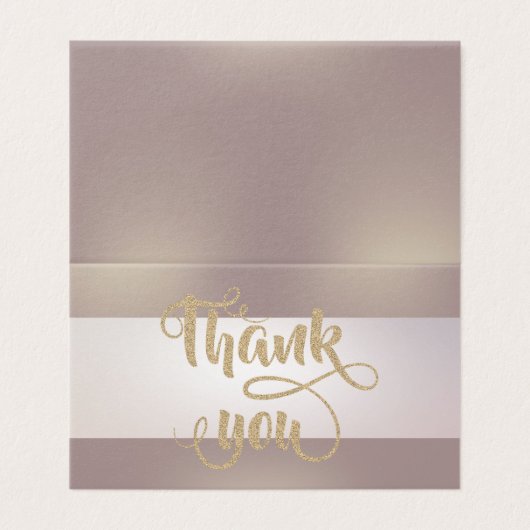 エレガントストライプサンキューカード 名刺 (外部フラット)