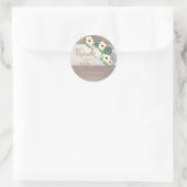 エレガントストライプフローラありがとう結婚ステッカー ラウンドシール (バッグ)