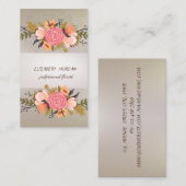 エレガントストライプフローラ 名刺 (正面/裏面)