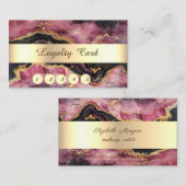 エレガントストライプブルゴーニュ大理石ロイヤリティカード ロイヤリティカード (正面/裏面)