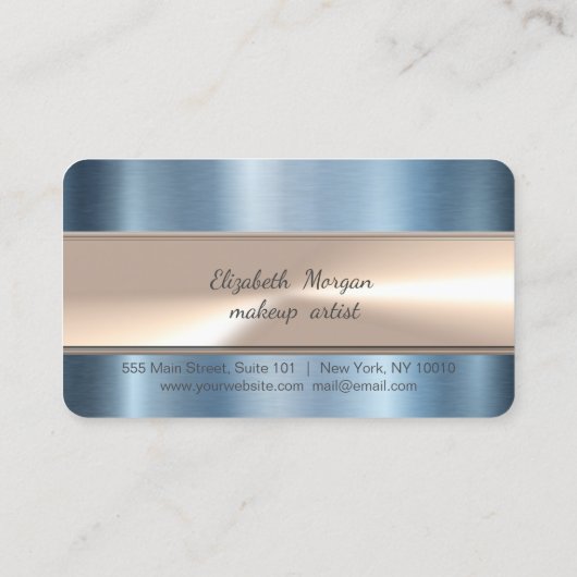 エレガントストライプベーカリーブルーメタリック ロイヤリティカード (裏面)