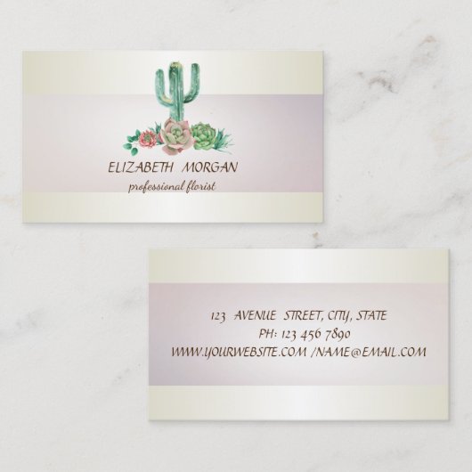 エレガントストライプ吸汁性 名刺 (正面/裏面)