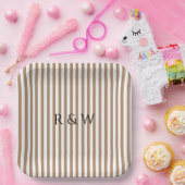 エレガントストライプ結婚ストライプのSummer's ペーパープレート (パーティー)