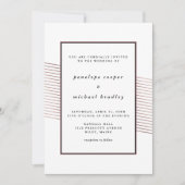 エレガントストライプ結婚バラ 招待状 (正面)