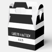 エレガントストライプ結婚白黒 フェイバーボックス (オープン)