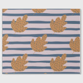 エレガントストライプ葉の秋が可愛モダンい ラッピングペーパー (フラット)