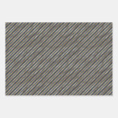 エレガントストライプ金ゴールドスタイリッシュ 男らし ラッピングペーパーシート (正面)