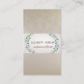 エレガントストライプ，レース，ウォータカラーオリーブブランチ 名刺 (正面)