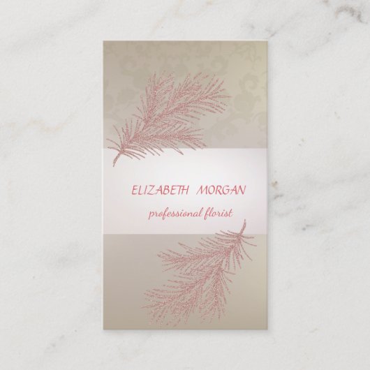 エレガントストライプ，レース，グリッターブランチ 名刺 (正面)
