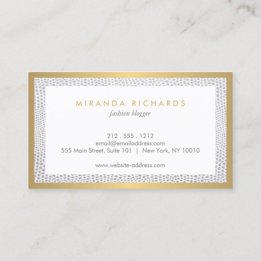 エレガントスネークスキンプリントファッションデザイナー，ブティック 名刺 (裏面)