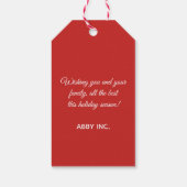 エレガントスノーフレッ企業のクレッドホリデーギフトラベル ギフトタグ (裏面)