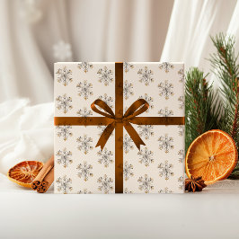 エレガントスノーフレーククリスマス包装紙  ラッピングペーパー