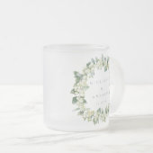 エレガントスノーベリー+ユーカリリース結婚ズ フロストグラスマグカップ (正面右)