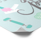 エレガントスパカスタムパーティーサインイン青/銀フェイク色 ポスター (角)