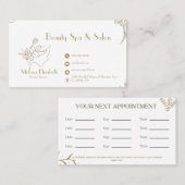 エレガントスパサロン美しいアポイントメントカード 名刺 (正面/裏面)