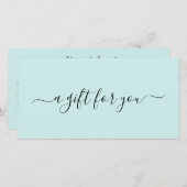 エレガントスパシンプルティール（緑がかった色）ターコイズ贈与証 (正面/裏面)