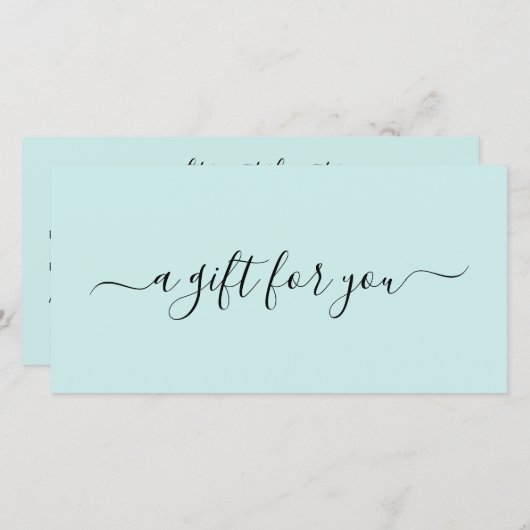 エレガントスパシンプルティール（緑がかった色）ターコイズ贈与証 (正面/裏面)