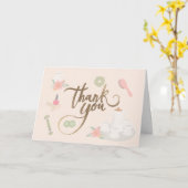 エレガントスパティーパーティーPar-Teaありがとうスクリプト カード (黄色い花)