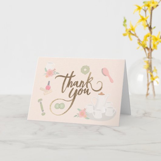 エレガントスパティーパーティーPar-Teaありがとうスクリプト カード (黄色い花)