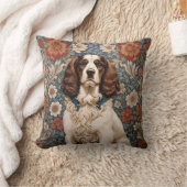 エレガントスパニエル犬のフローラ背景 クッション (ブランケット)