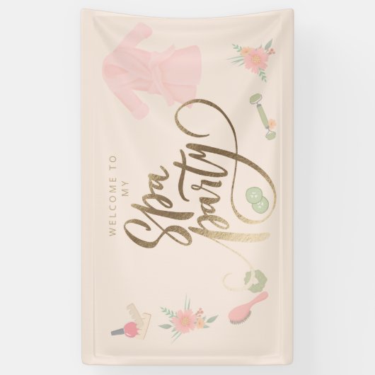 エレガントスパパーティーカスタム歓迎サイン 横断幕 (縦)