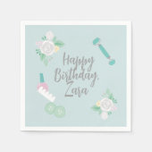 エレガントスパパーティーブルーのカスタムデザイン スタンダードカクテルナプキン (正面)