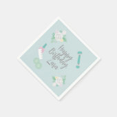 エレガントスパパーティーブルーのカスタムデザイン スタンダードカクテルナプキン (角)