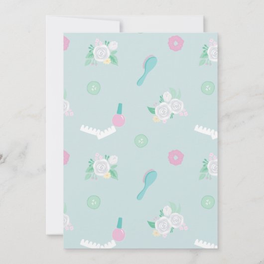 エレガントスパパーティー招待状 ブルー/偽のシルバー 招待状 (裏面)