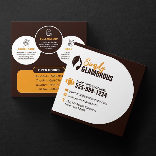 エレガントスパビューティーサロン メイク ネイル＆フェイシャル スクエア名刺