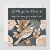 エレガントスパローほこりっぽいピンクと金ゴールドフローラ (裏面)