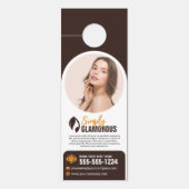 エレガントスパ美しいサロンメイクアップ爪、 ネイル&ファシアル ドアノブサイン (正面)