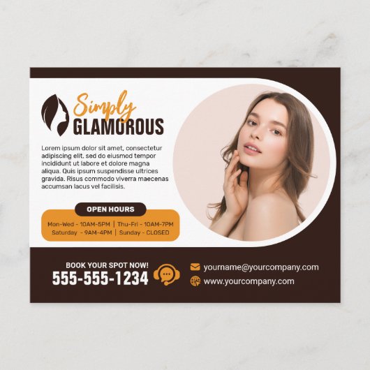 エレガントスパ美しいサロンメイクアップ爪、 ネイル&ファシアル ポストカード (正面)