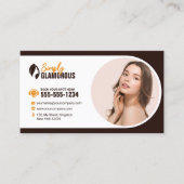 エレガントスパ美しいサロンメイクアップ爪、 ネイル&ファシアル 名刺 (正面)